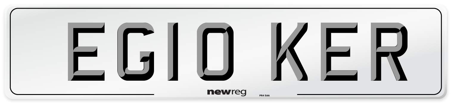 EG10 KER Number Plate from New Reg